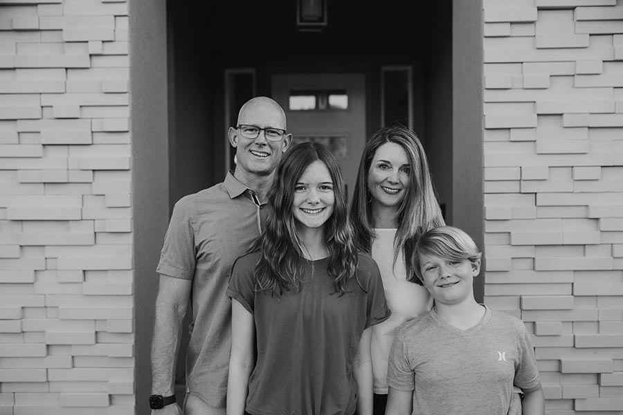 Fractional CMO Tim Rayl with his loving family outside their residence in Redding California.